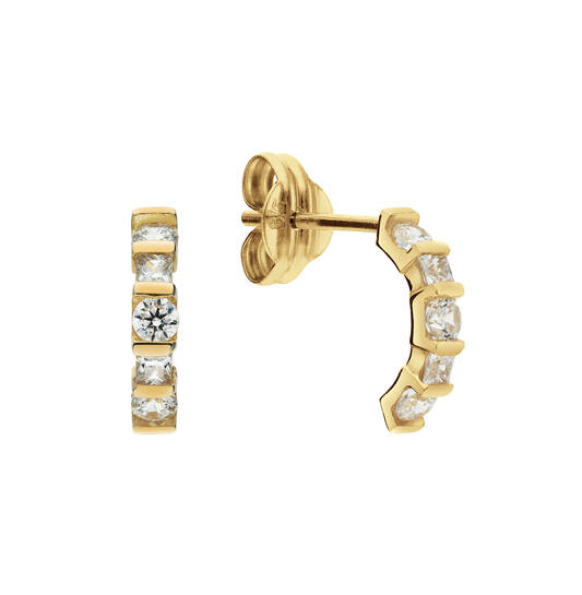 Gouden oorstekers met zirconia's