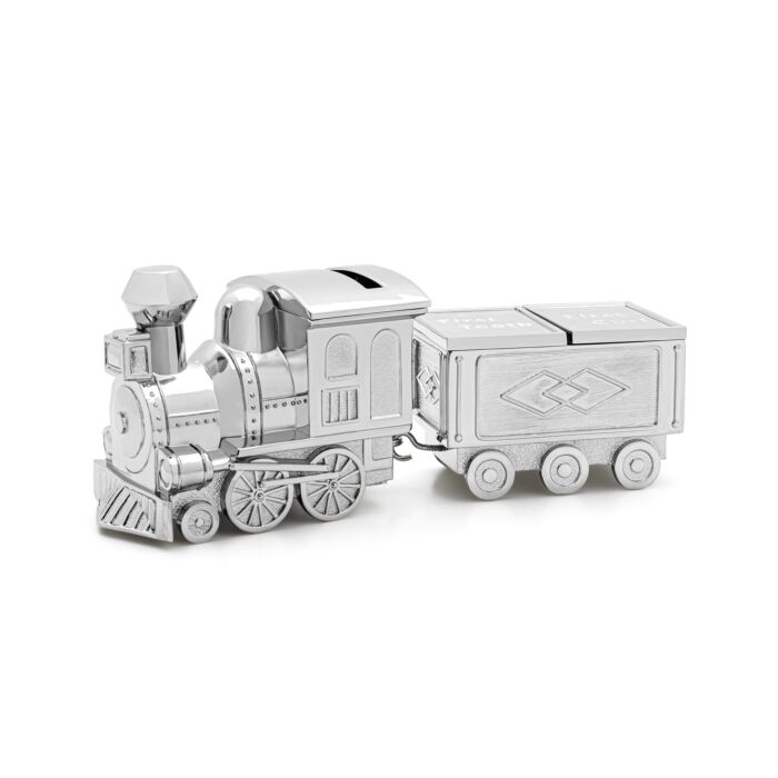 De ideale combinatie: locomotief m&eacute;t wagon!

Dit unieke setje van Zilverstad is niet alleen een spaarpot, maar ook een doosje voor de eerste tandjes en haarlokjes!

Dit spaarpot en tanden-/haarlokdoosje in de vorm van een locomotief met wagon is een perfect cadeau voor jonge ouders. De locomotief is ideaal voor het bewaren van de eerste spaarcentjes van je kindje, terwijl het wagonnetje een veilige plek biedt voor het bewaren van de allereerste tandjes en haarlokjes. Dit maakt het niet alleen een praktisch cadeau, maar ook een bijzondere manier om belangrijke herinneringen vast te leggen.

De spaarpot en het tanden-/haarlokdoosje hebben een zilverkleurige afwerking, waardoor poetsen niet nodig is. Dankzij de draaibare afsluiter aan de onderzijde kun je gemakkelijk het geld uit de spaarpot halen, en het doosje is van binnen voorzien van een zacht velours, zodat de eerste tandjes en haarlokjes veilig bewaard blijven. Bovendien kun je beide onderdelen graveren, wat het cadeau nog persoonlijker en unieker maakt.

Dit setje is het perfecte kraamcadeau, waarmee je niet alleen het sparen voor de toekomst van het kindje begint, maar ook een blijvende herinnering cre&euml;ert die het kind later kan bewaren.