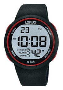 LORUS MENS DIGITAL SILICONE STRAP BLACK 100M WR