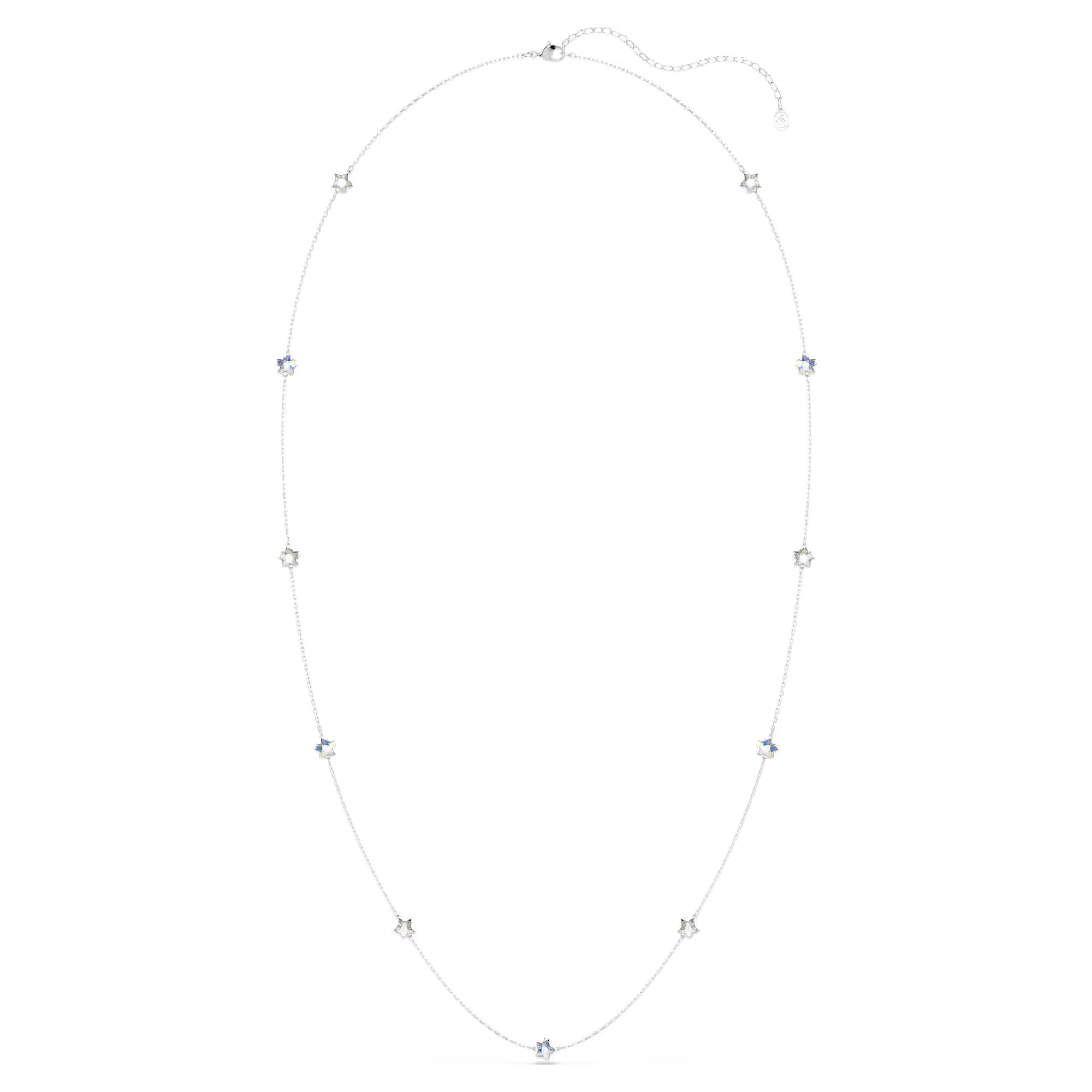 Deze middellange ketting weerspiegelt de kleuren van verre sterrenstelsels en heeft stervormige motieven die verlicht worden door Crystal Moonlight- en Crystal Aurore Boreale-effecten. Draag hem als een enkele iriserende laag of wikkel hem dubbel om. Net als een gedeconstrueerd prisma laten de veelkleurige creaties van de Chroma-lijn alles aan de verbeelding over. Een rijke mix van gelaagde stenen in hun meest pure kleurexpressie.

Artikelnr.: 5754181
Collectie:  Chroma
Lengte: 80 cm
Breedte: 0.8 cm
Materiaal:  Kristallen, Rodium-verguld
Kleur:  Wit
Type sluiting:  Karabijn