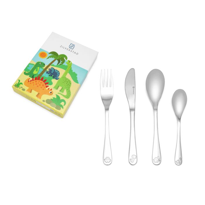 Tafelplezier met prehistorische vriendjes &ndash; Dino&rsquo;s aan tafel

Op zoek naar een stoer en origineel kraamcadeau? Dit vierdelige besteksetje van Zilverstad brengt de oertijd tot leven aan de eettafel. Elk bestekonderdeel is versierd met verschillende dinosaurussen, gegraveerd in een speels en kindvriendelijk ontwerp &ndash; perfect voor kleine avonturiers met een grote fantasie.

Het bestek is vervaardigd uit hoogwaardig 18/10 roestvrij staal, sterk en vaatwasmachinebestendig, zodat ouders er geen extra werk aan hebben. De set &ndash; bestaande uit een vork, lepel, mes en dessertlepel &ndash; is ontworpen voor kleine handjes die hun eerste hapjes ontdekken.

Verpakt in een kleurige geschenkverpakking, is dit een cadeau dat niet alleen praktisch is, maar ook een blijvende herinnering vormt aan de eerste eetmomenten vol verwondering.