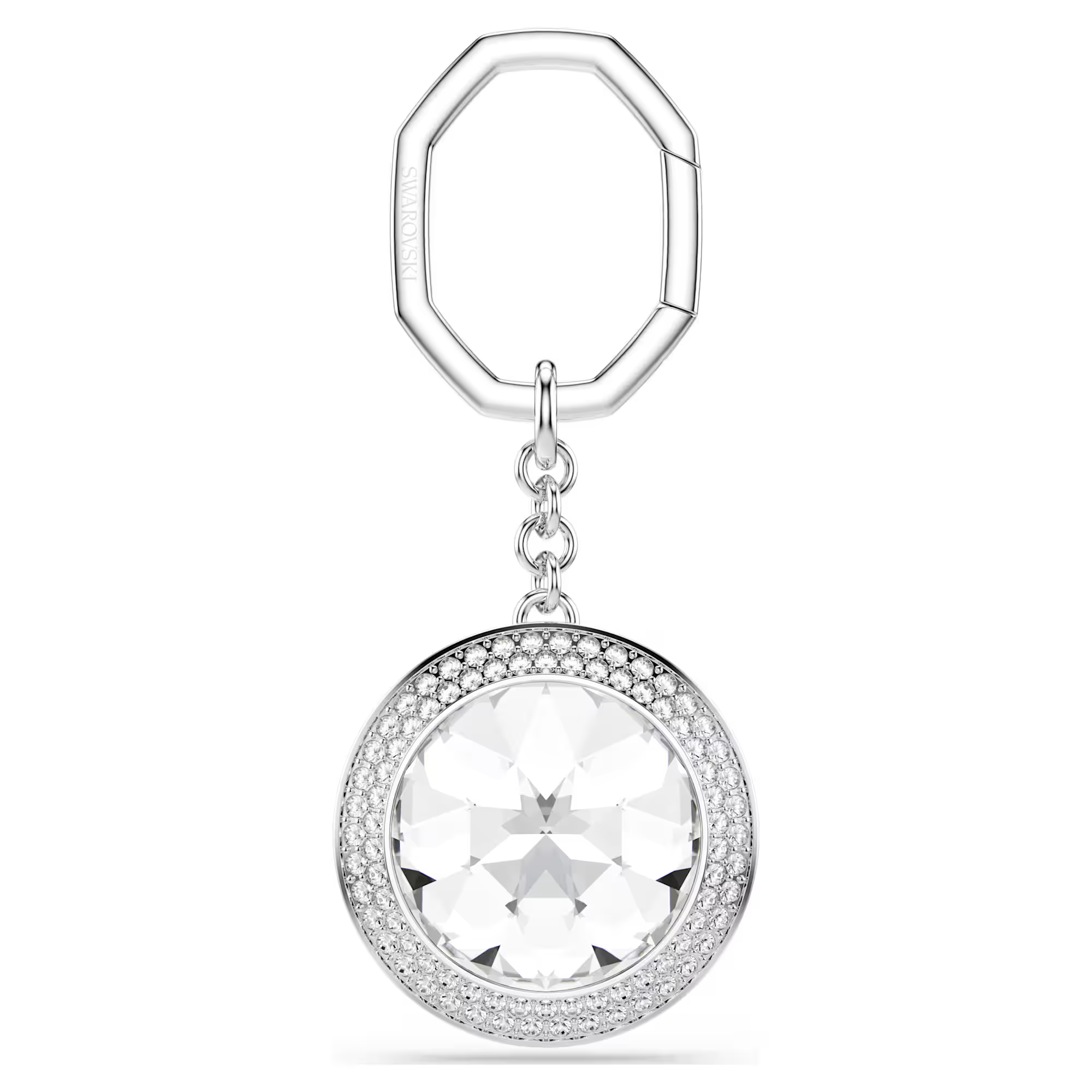 Deze stralende tashanger maakt van een alledaags item een echte blikvanger en is ge&iuml;nspireerd op de Una Angelic-sieradenlijn. Het ontwerp heeft een helder kristal in het midden dat is omringd door pav&eacute;, terwijl de rhodium toplaag voor een strakke en gepolijste look zorgt. Open gewoon de achthoekige sluiting en bevestig hem aan uw tas, sleutels, buidels of clutches voor een instant vleugje Swarovski-glamour.

Artikelnr.: 5763032
Ge&iuml;nspireerd door collectie:  Una
Formaat: 90.7 x 37.5 cm
Materiaal:  Kristallen, Rodium-verguld
Kleur:  Wit
Type sluiting:  Octagon-sluiting
