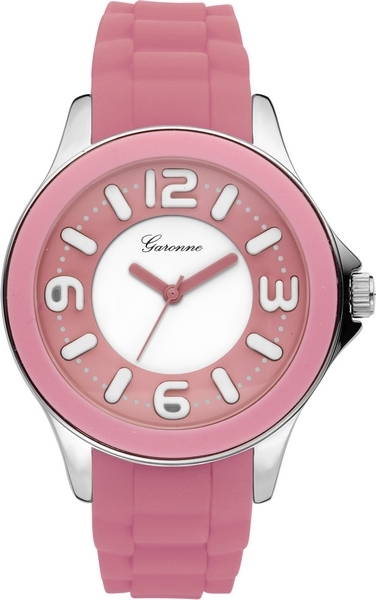 De Garonne kinderhorloge roze, modelnummer KV20Q438, is een stijlvol kwartshorloge met een kastmaat van 37 mm. Het horloge heeft een roze plastic-siliconen band, mineraalglas en een waterdichtheid van niveau 3. Perfect te dragen als een dagelijks accessoire, combineer het met casual of sportieve outfits voor een speelse touch aan elke look.