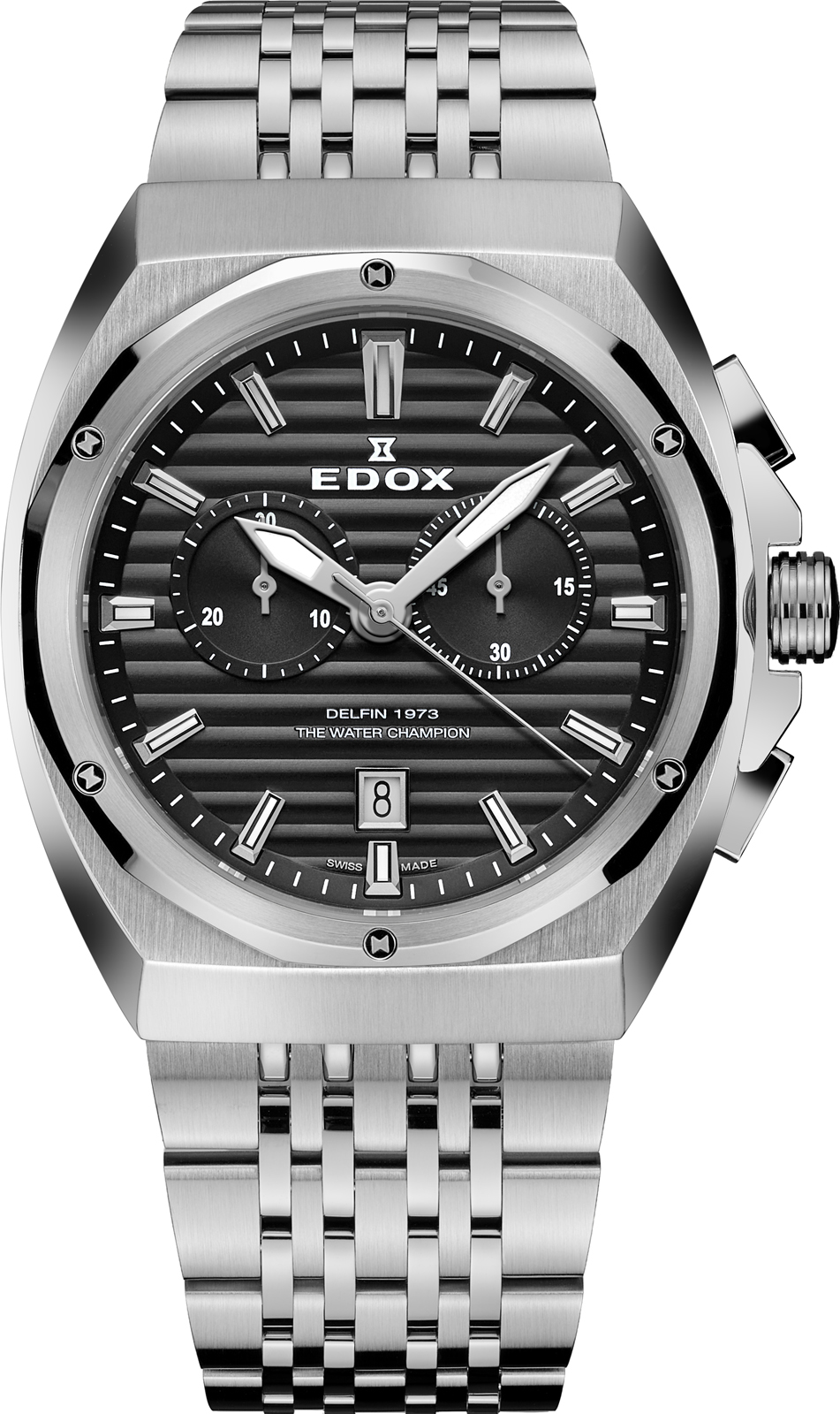 Dit is een horloge van het merk Edox.
De specificaties zijn als volgt:
Kastmaat: 43mm
Waterdichtheid: 20 ATM / 200 Meter / 660 Feet
Dit horloge heeft de volgende functies/eigenschappen:
Chronograaf