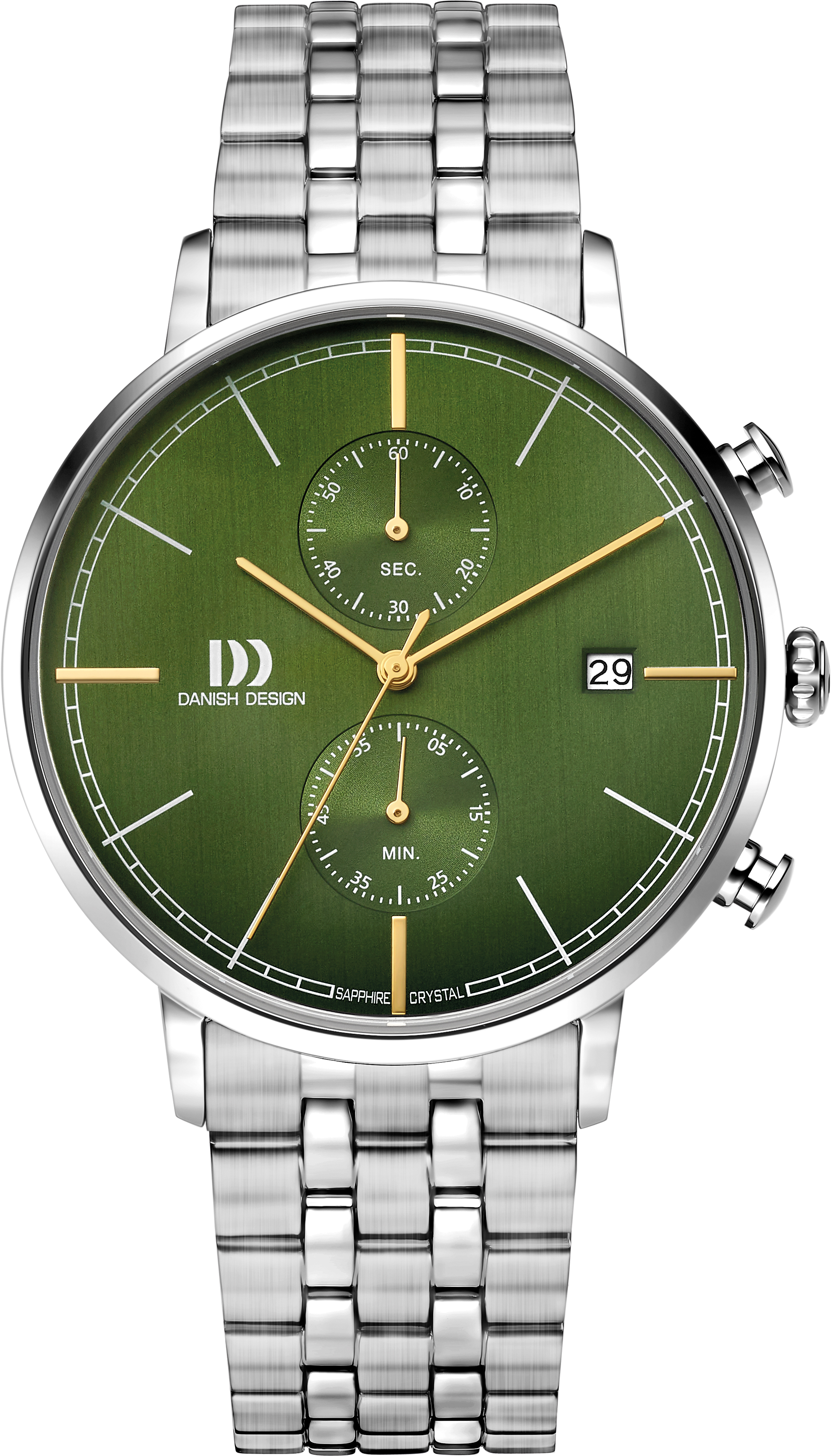 Dit is een horloge van het merk Danish Design gemaakt voor heren.
De specificaties zijn als volgt:
Kastmaat: 42 mm
Kastdikte: 10,1 mm
Bandlengte: 180
Bandbreedte: 20
Waterdichtheid: 5 ATM / 50 Meter / 165 Feet
Dit horloge heeft de volgende functies/eigenschappen:
Chronograaf
Datumaanduiding