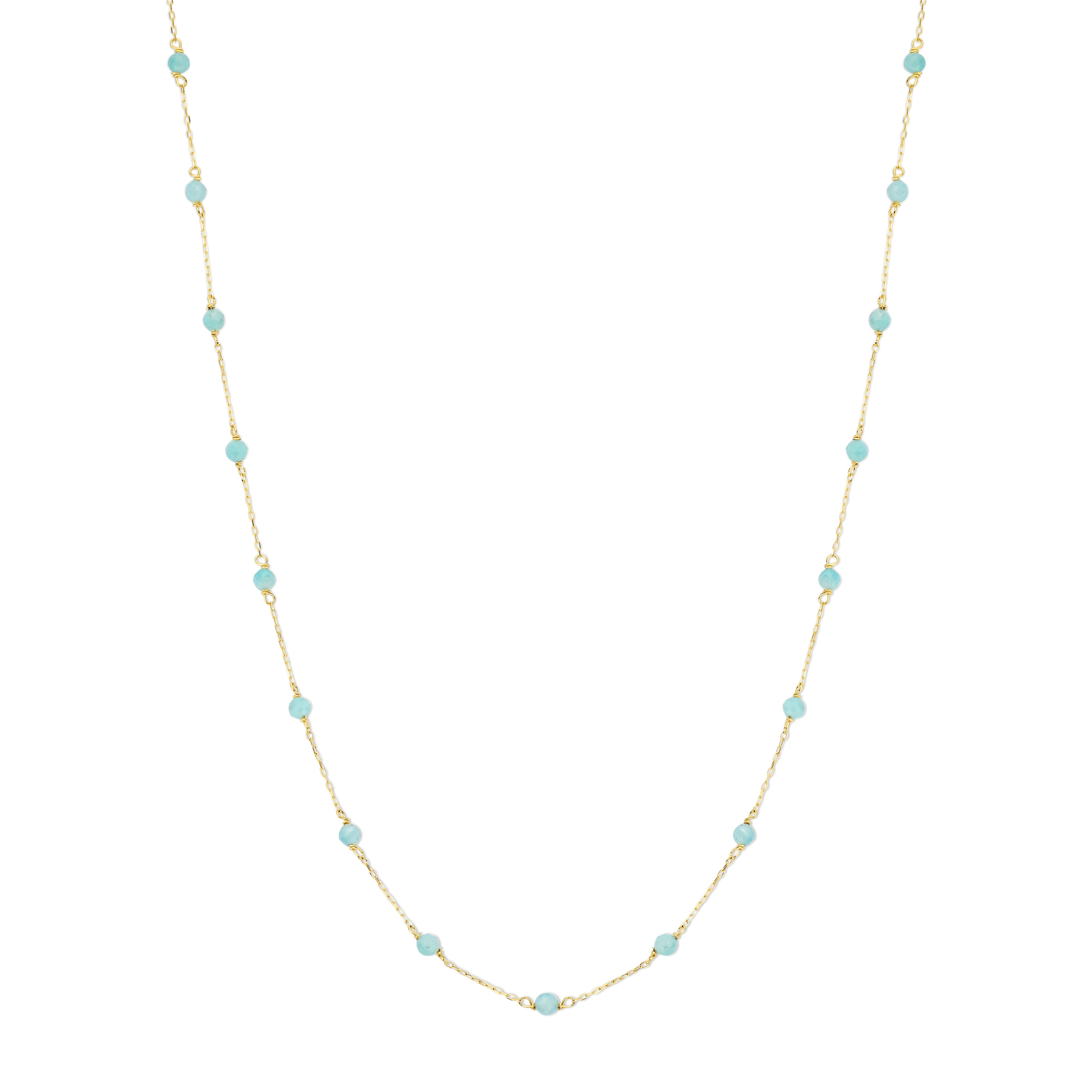 Collier 45cm  met  19 Amazonites