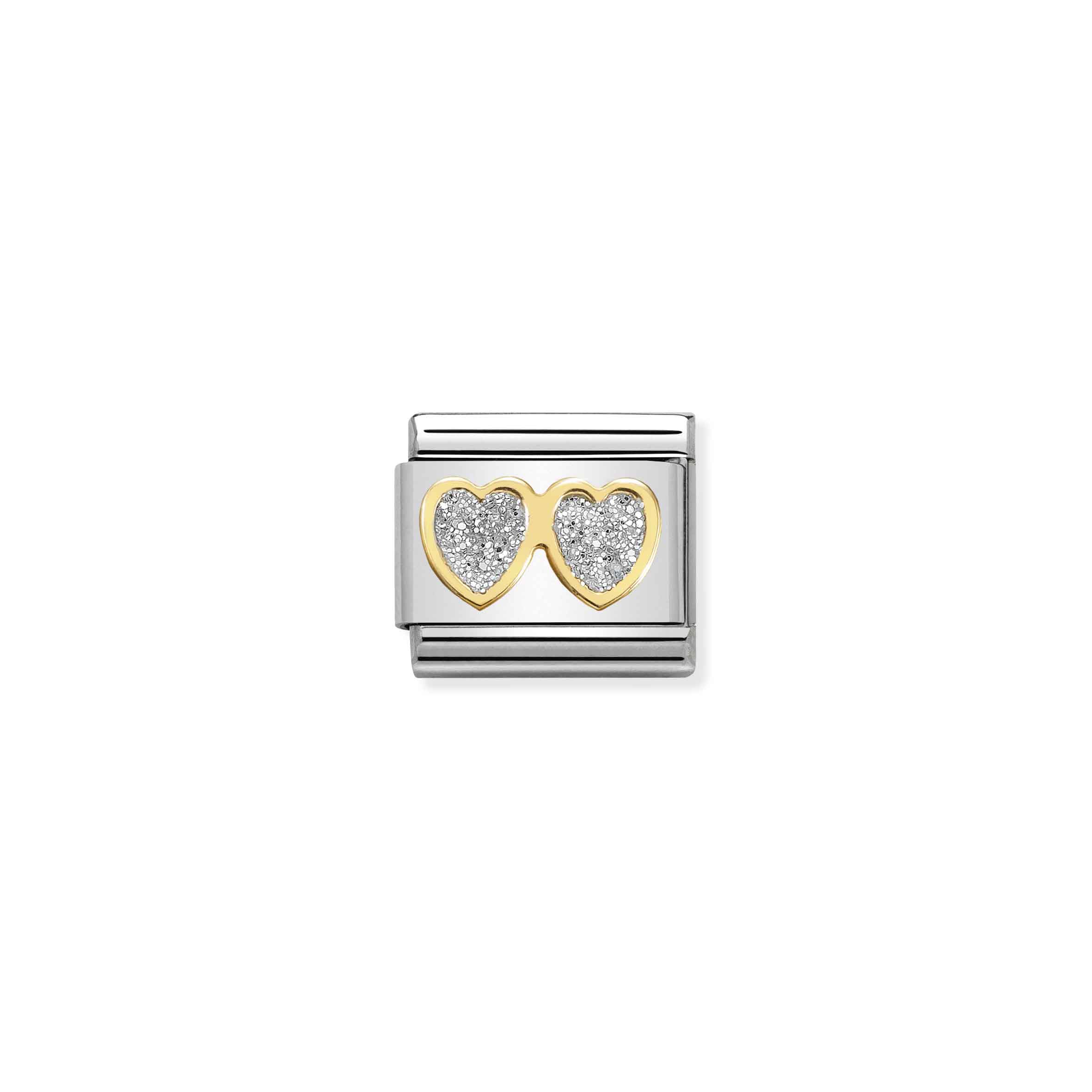 NOMINATION COMPOSABL classic glitter symbols double hearts