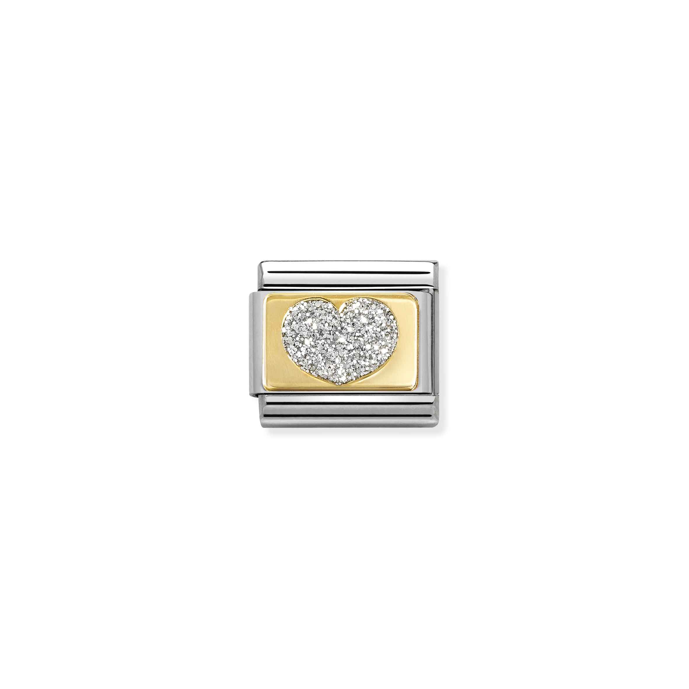 NOMINATION COMPOSABL classic  symbols glitter plates heart