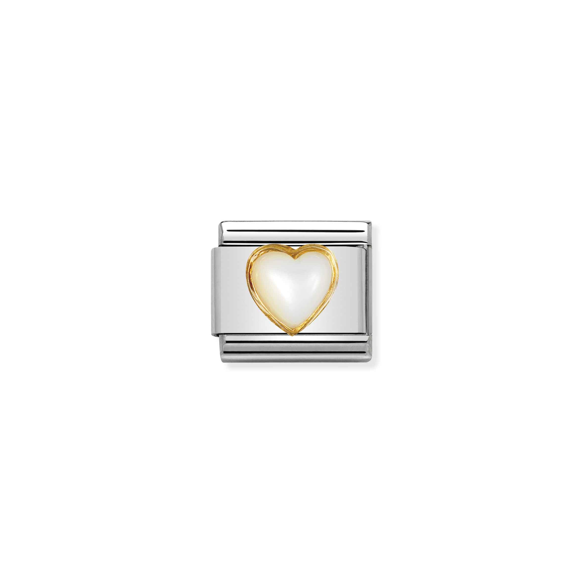 NOMINATION COMPOSABLE classic hearts white mother of pearl