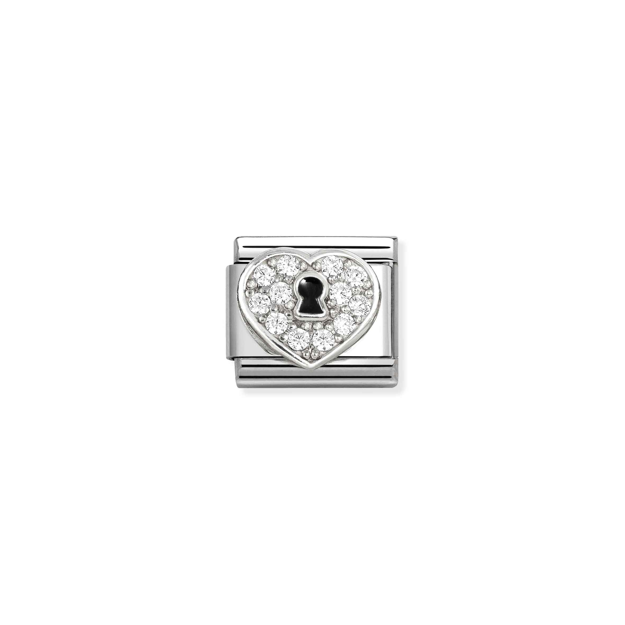 NOMINATION COMPOSABLE classic symbol heart padlock white