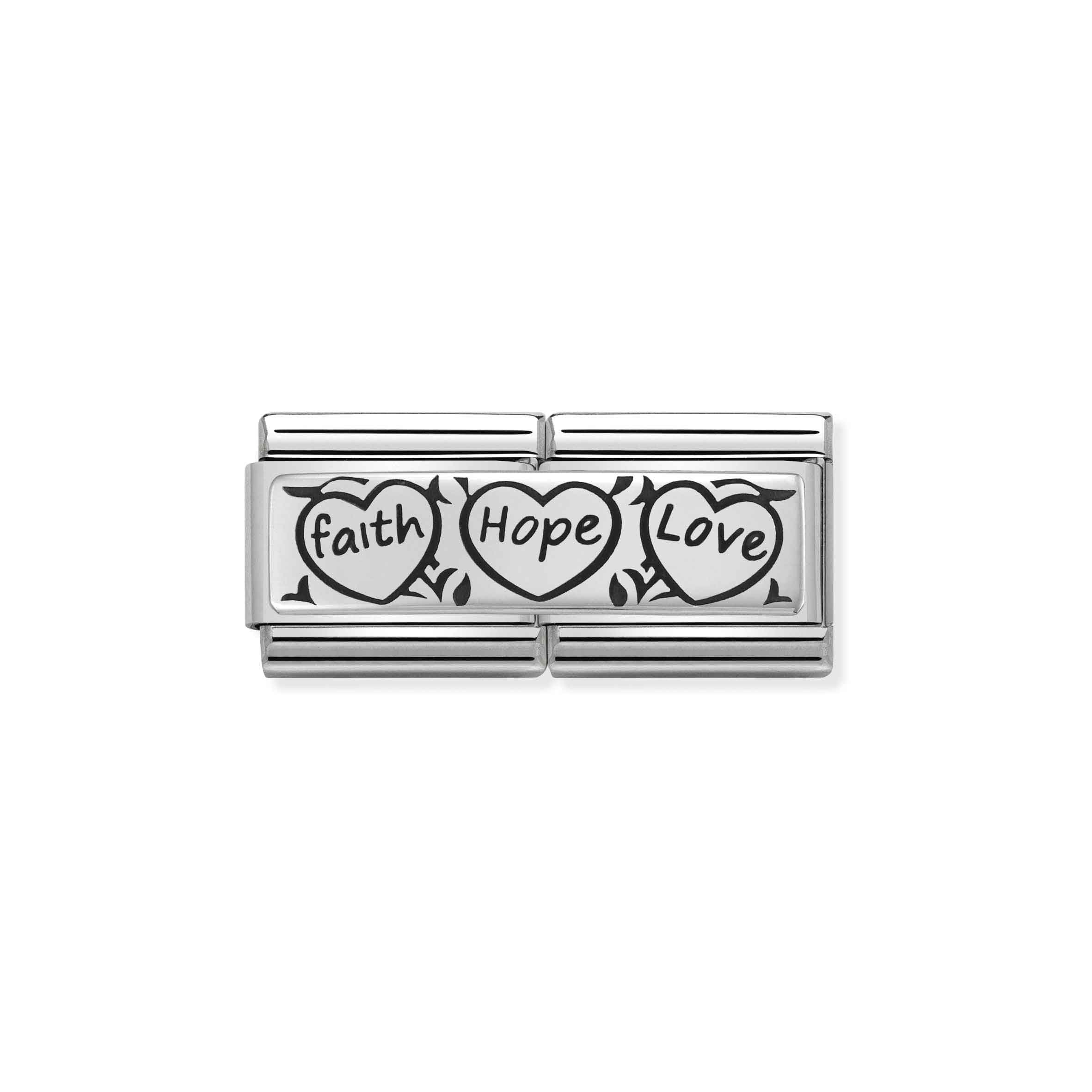 NOMINATION COMPOSABL classic double engraved costom faith hope love