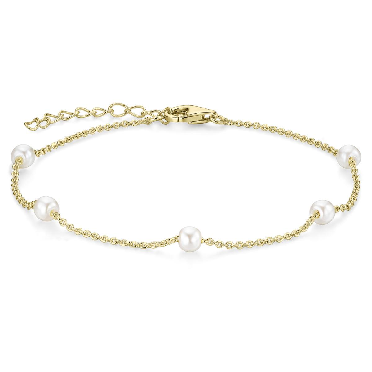 Gisser zilver vergulde armband met parels B1054Y
