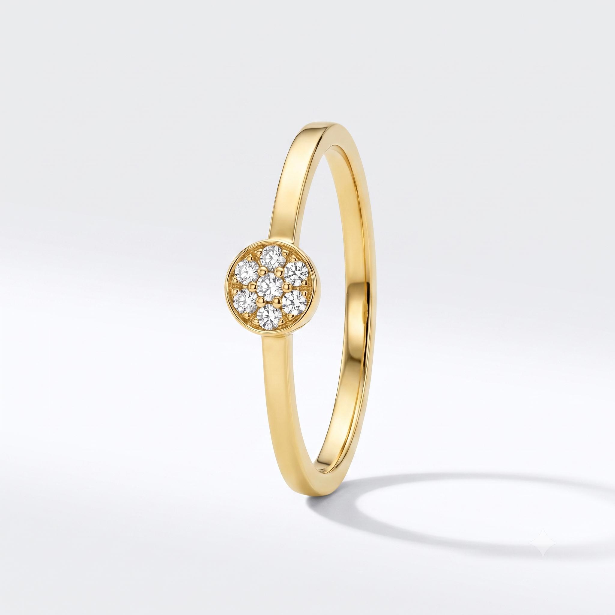 geel goud 18kt met diamant 0.08ct