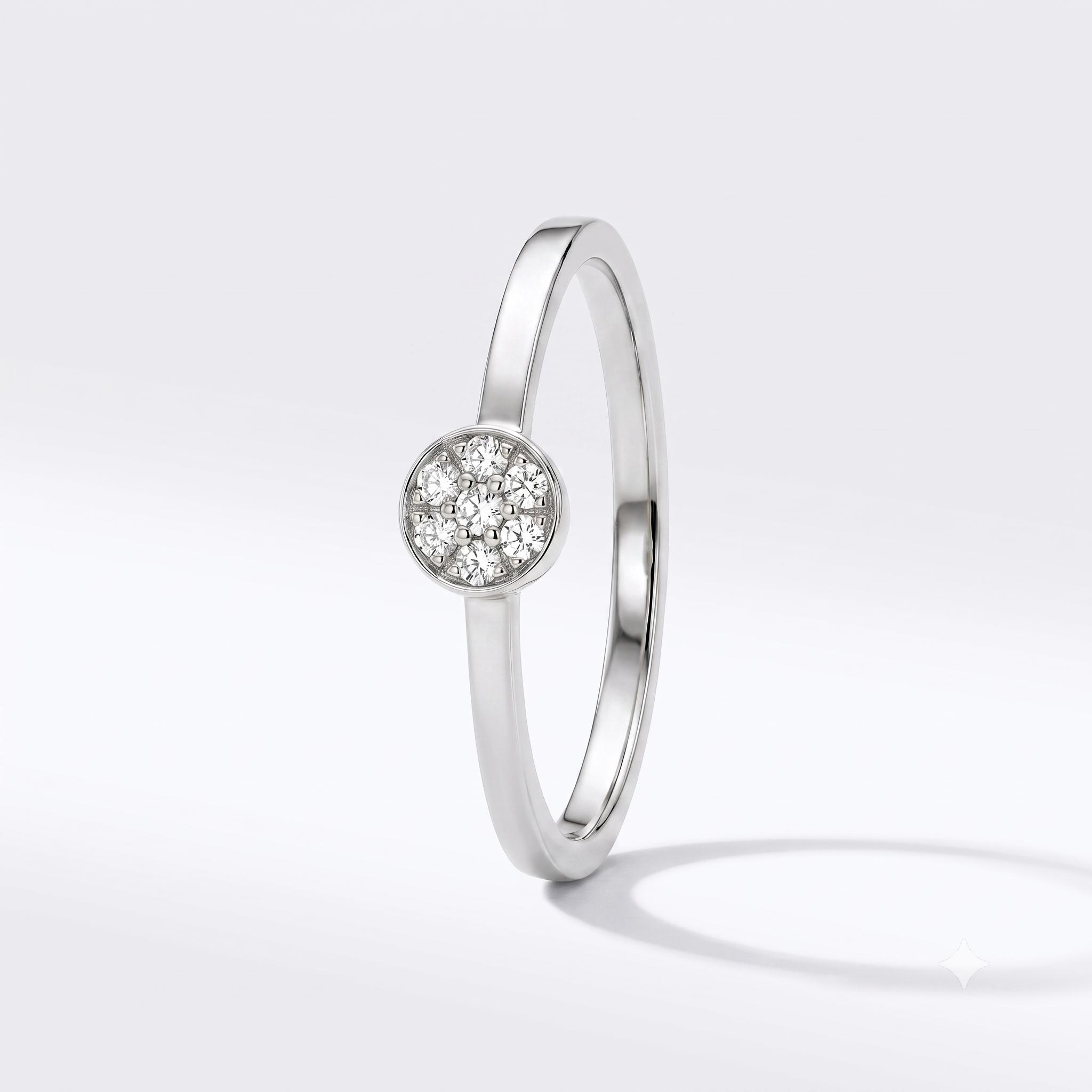 Verlovingsring in wit goud 18 karaat met 0.06ct 