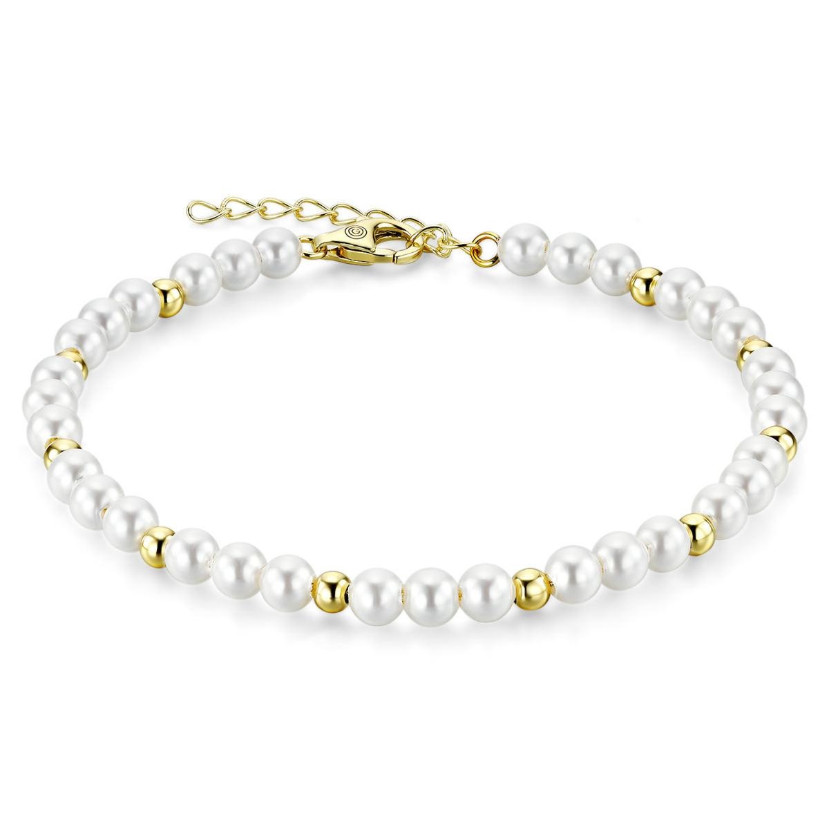 Gisser zilver vergulde armband met parels B1055Y 