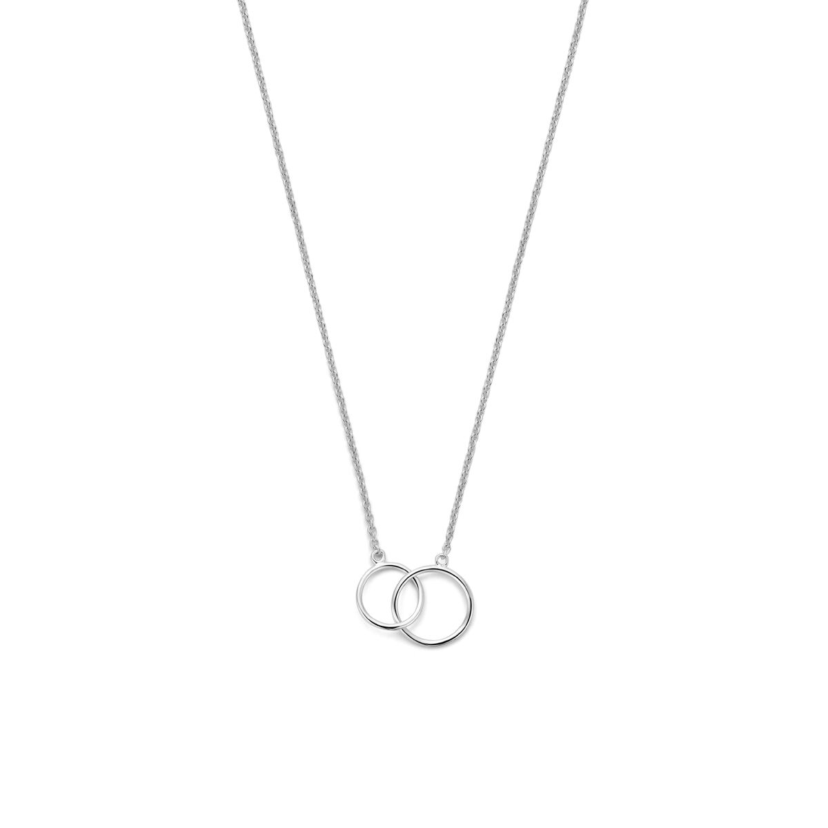 Gerhodineerd 925 zilveren collier met rondjes. Het collier heeft lengtes van 40-42-44cm en een schakelbreedte van 1.1mm.