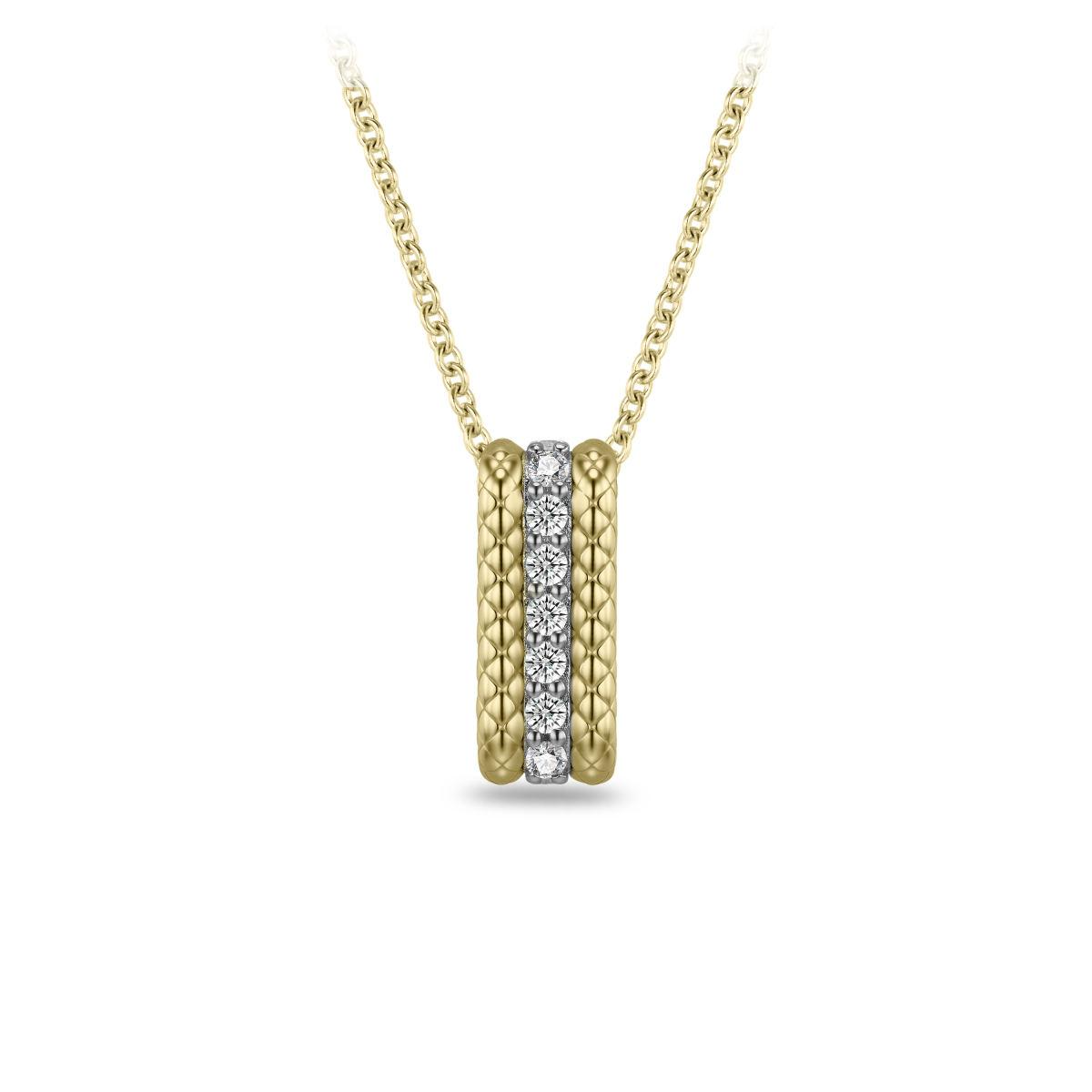 Gisser zilver verguld collier met zirkonia N1132Y