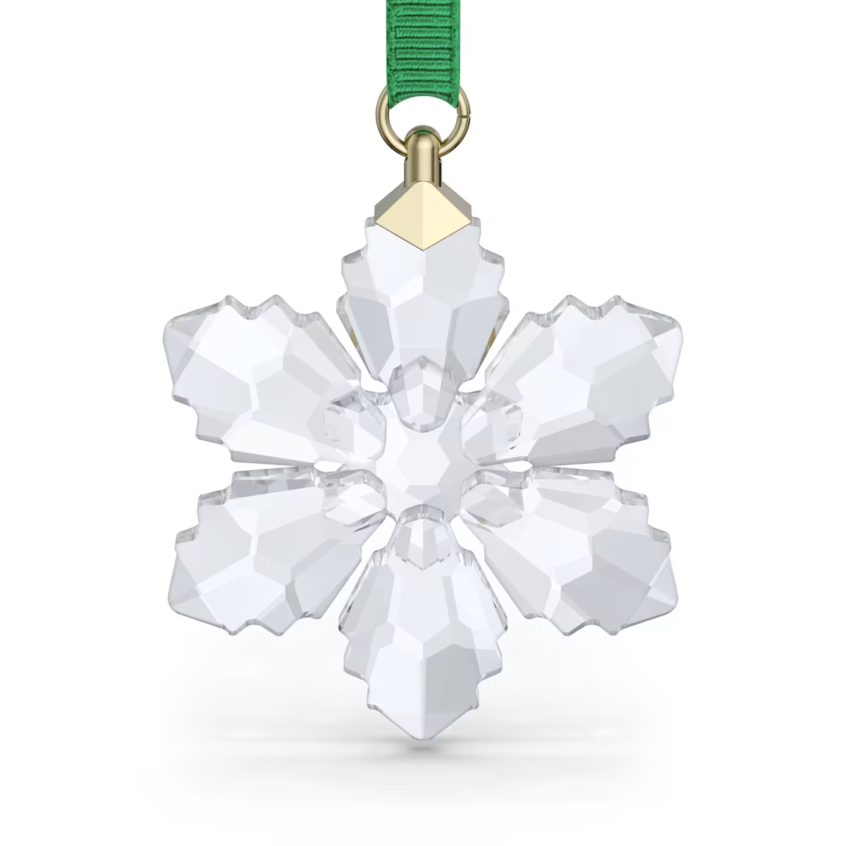 Celebrating the 35th anniversary of our Annual Edition Ornaments, this glistening little snowflake is finely crafted with 176 facets and hangs from a green grosgrain ribbon. Perfect for displaying anywhere it can catch the light. Decoration object. Not a toy. Not suitable for children under 15.