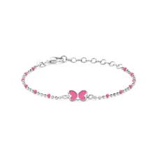 Armband vlinder emaille 13 + 3 cm