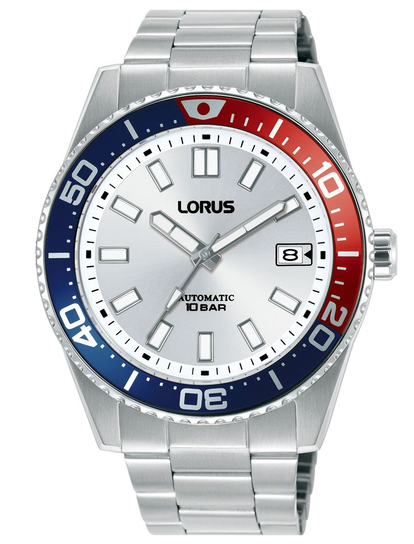 De Lorus Sport RU427AX9 is een automatisch herenhorloge in duikerstijl met een sportieve en tijdloze uitstraling. Dit model heeft een ronde kunsthars kast van 42 mm en een zilverkleurige roestvrijstalen schakelband. De zilverkleurige wijzerplaat met zilverkleurige wijzers zorgt voor een strakke en klassieke afwerking. In de kast bevindt zich een betrouwbaar Seiko Instruments Inc. automatisch uurwerk met 21 robijnen en een gangreserve van 41 uur. Dankzij de datumweergave en waterbestendigheid van 10 bar is dit horloge geschikt voor dagelijks gebruik &eacute;n om mee te zwemmen.