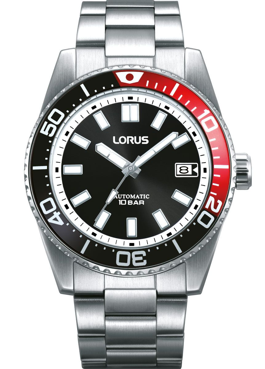 De Lorus Sport RU421AX9 is een automatisch herenhorloge in duikerstijl met een sportieve en robuuste uitstraling. Dit model heeft een ronde kunsthars kast van 42 mm en een zilverkleurige roestvrijstalen schakelband. De zwarte wijzerplaat met zilverkleurige wijzers zorgt voor een krachtig contrast en een duidelijke afleesbaarheid. In de kast bevindt zich een betrouwbaar Seiko Instruments Inc. automatisch uurwerk met 21 robijnen en een gangreserve van 41 uur. Dankzij de datumweergave en waterbestendigheid van 10 bar is dit horloge geschikt voor dagelijks gebruik &eacute;n om mee te zwemmen.