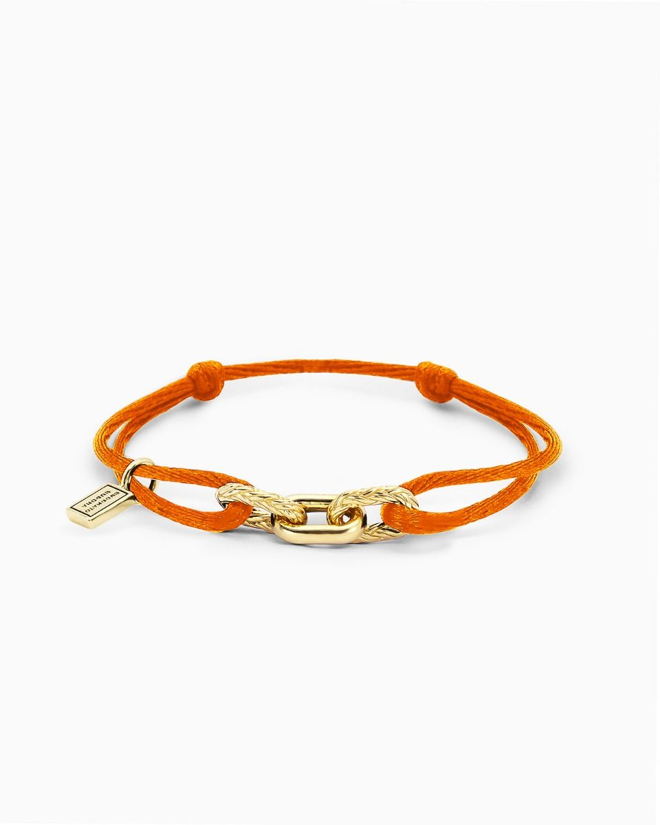 Buddha to Buddha Katja cord Bracelet Gold Vermeil Orange