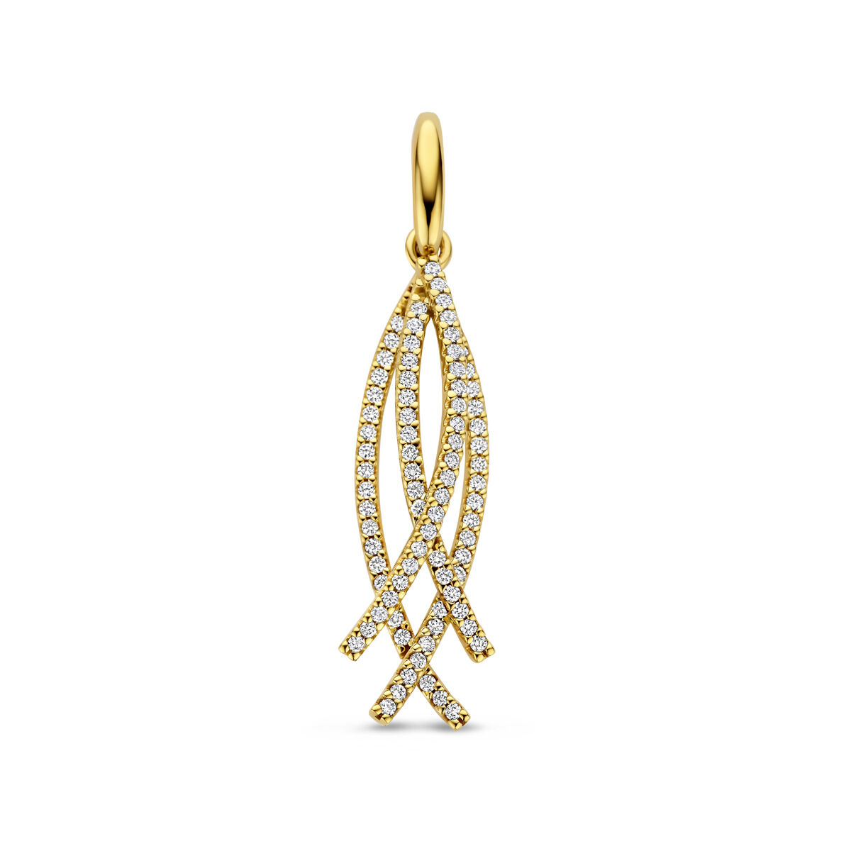 14 krt geelgouden hanger The House of collectie met 0.42ct diamant