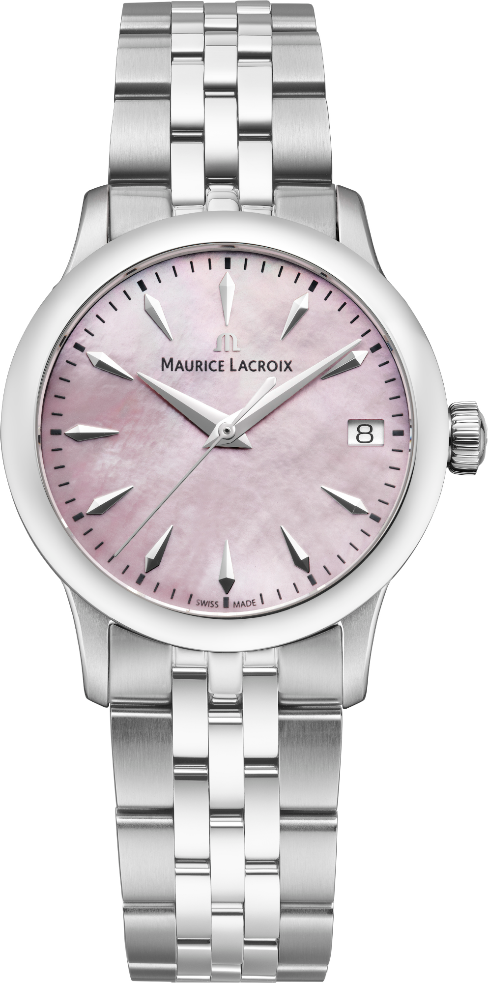 Dit is een horloge van het merk Maurice Lacroix gemaakt voor dames.
De specificaties zijn als volgt:
Kastmaat: 33 mm
Waterdichtheid: 10 ATM / 100 Meter / 330 Feet
Dit horloge heeft de volgende functies/eigenschappen:
Datumaanduiding