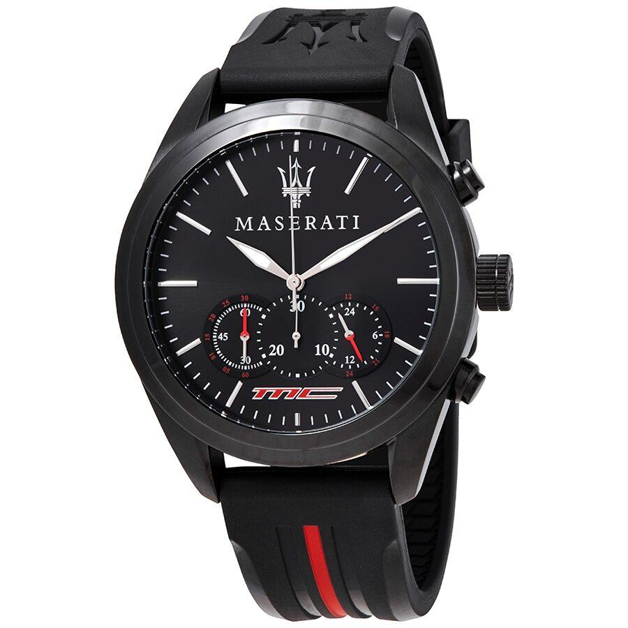 Die Traguardo Maserati Herrenuhr,besticht durch ihr schwarzes Armband und ein Edelstahlgeh&auml;use. Mit einem Durchmesser von 43 mm und einer Wasserdichtigkeit von bis zu 10 ATM ist sie perfekt f&uuml;r den Alltag geeignet. Dank ihrer Datumsfunktion bleibt man stets organisiert. Ideal f&uuml;r formelle Anl&auml;sse und als stilvolles Accessoire f&uuml;rs B&uuml;ro.