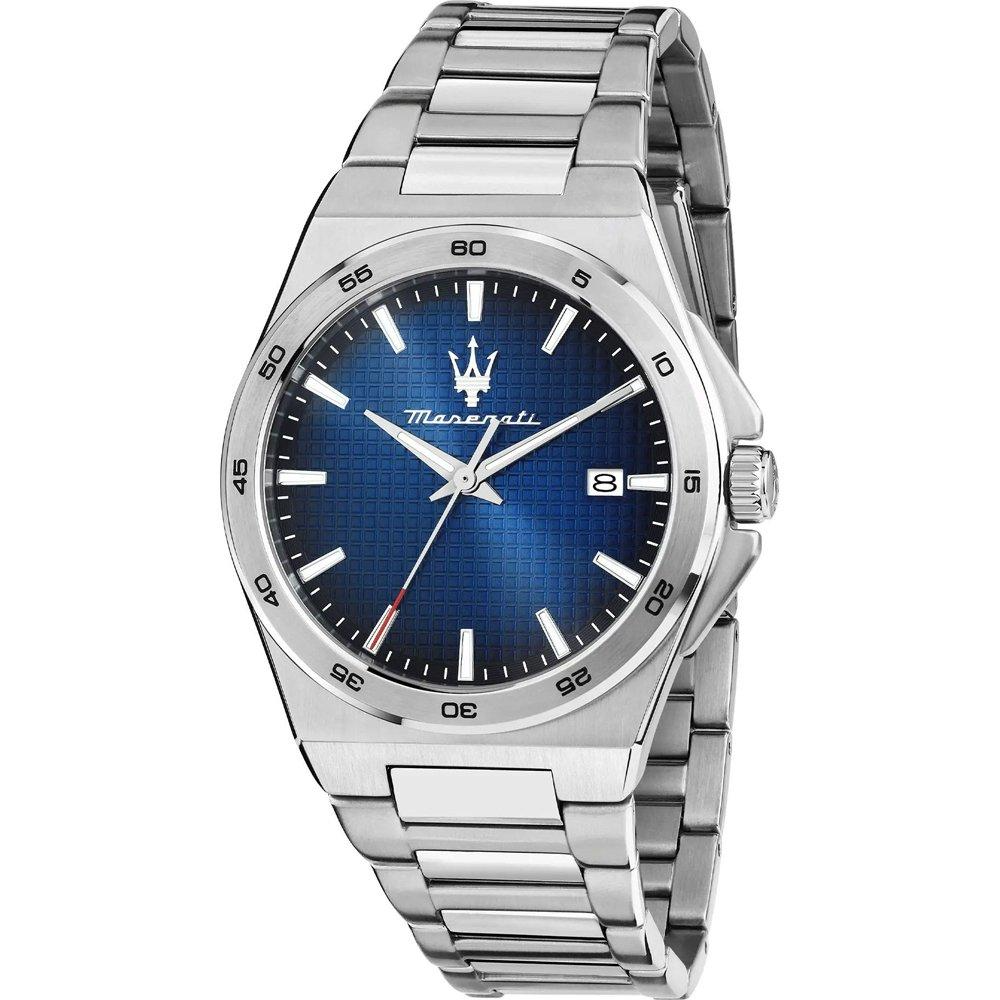 Die Velocita Slim Maserati Herrenuhr, besticht durch ein silberfarbenes Edelstahlgeh&auml;use und -armband. Die Uhr hat keine Datumsfunktion, ist wasserdicht (Stufe 8) und misst 40 mm. Tragen Sie sie zu formellen Anl&auml;ssen oder im B&uuml;ro, um einen Hauch von Eleganz zu verleihen. Zustand: Neu. Perfekt f&uuml;r den stilbewussten Mann.
