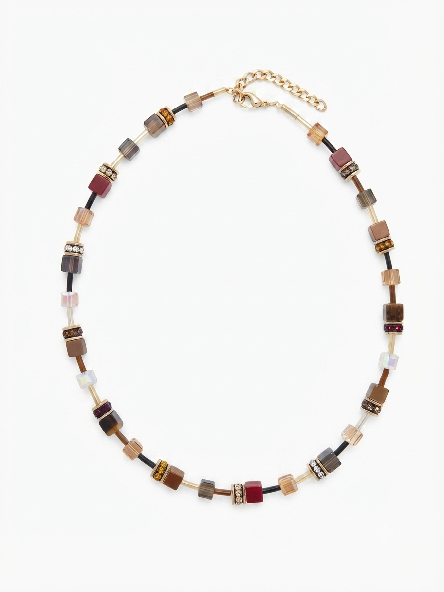 Collier bruin en rood