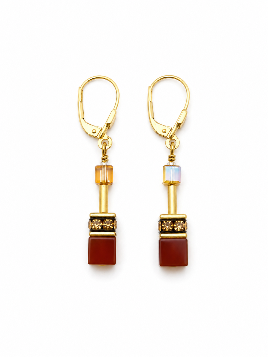 Coeur de Lion oorhangers rood bruin
