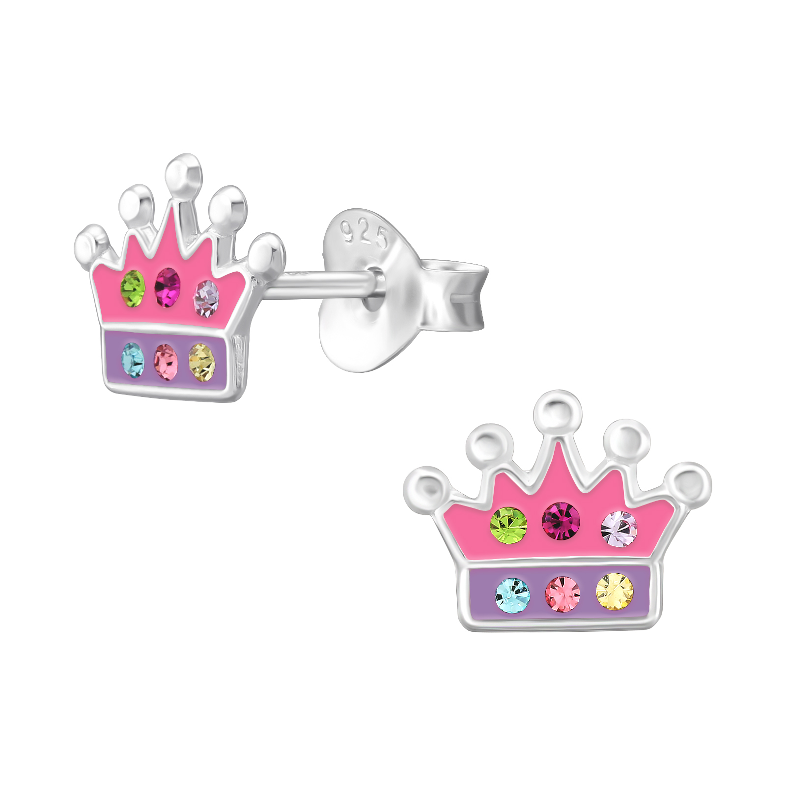Kroon zilveren oorstekers kind | PCJW46590