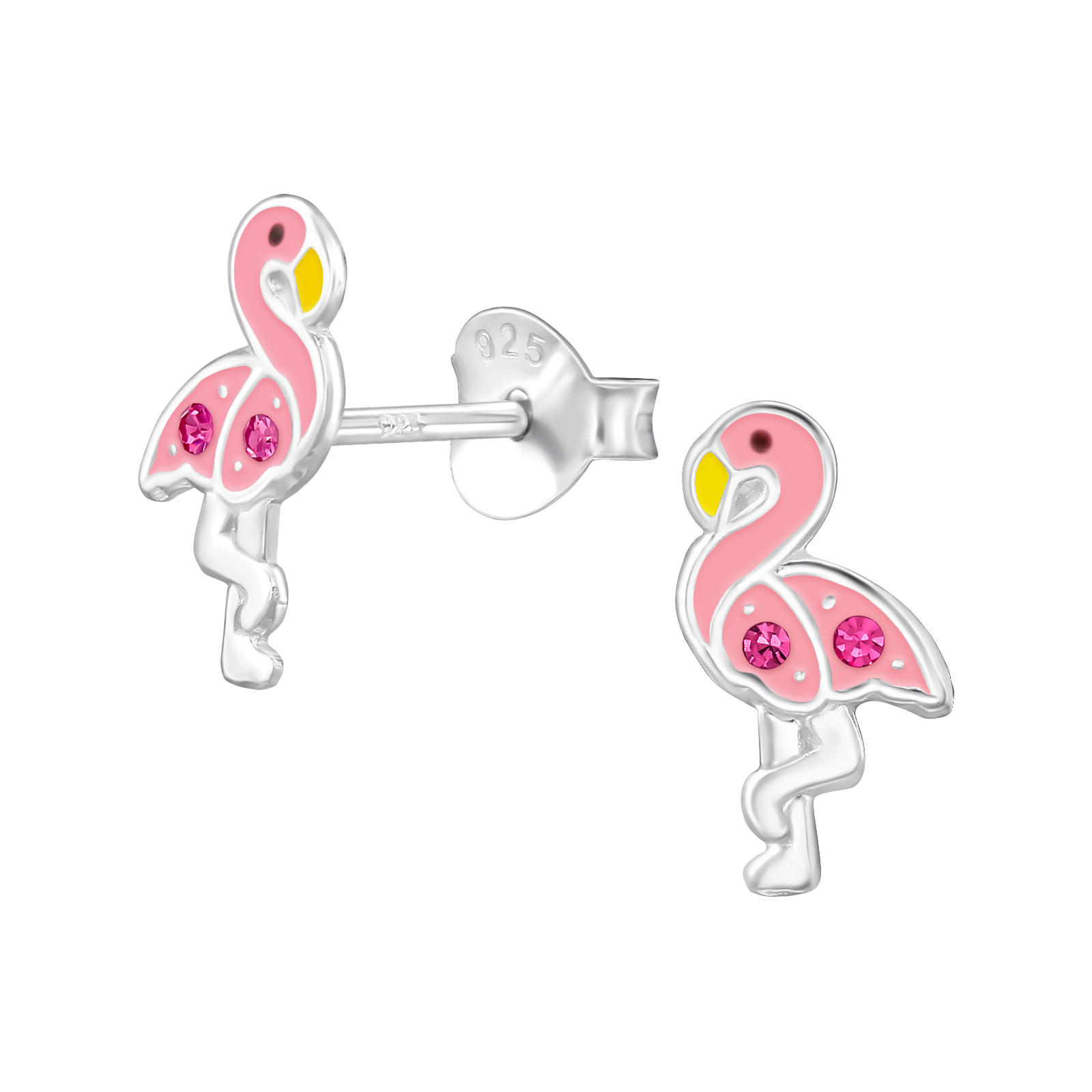 Flamingo zilveren oorstekers kind | PCJW47306