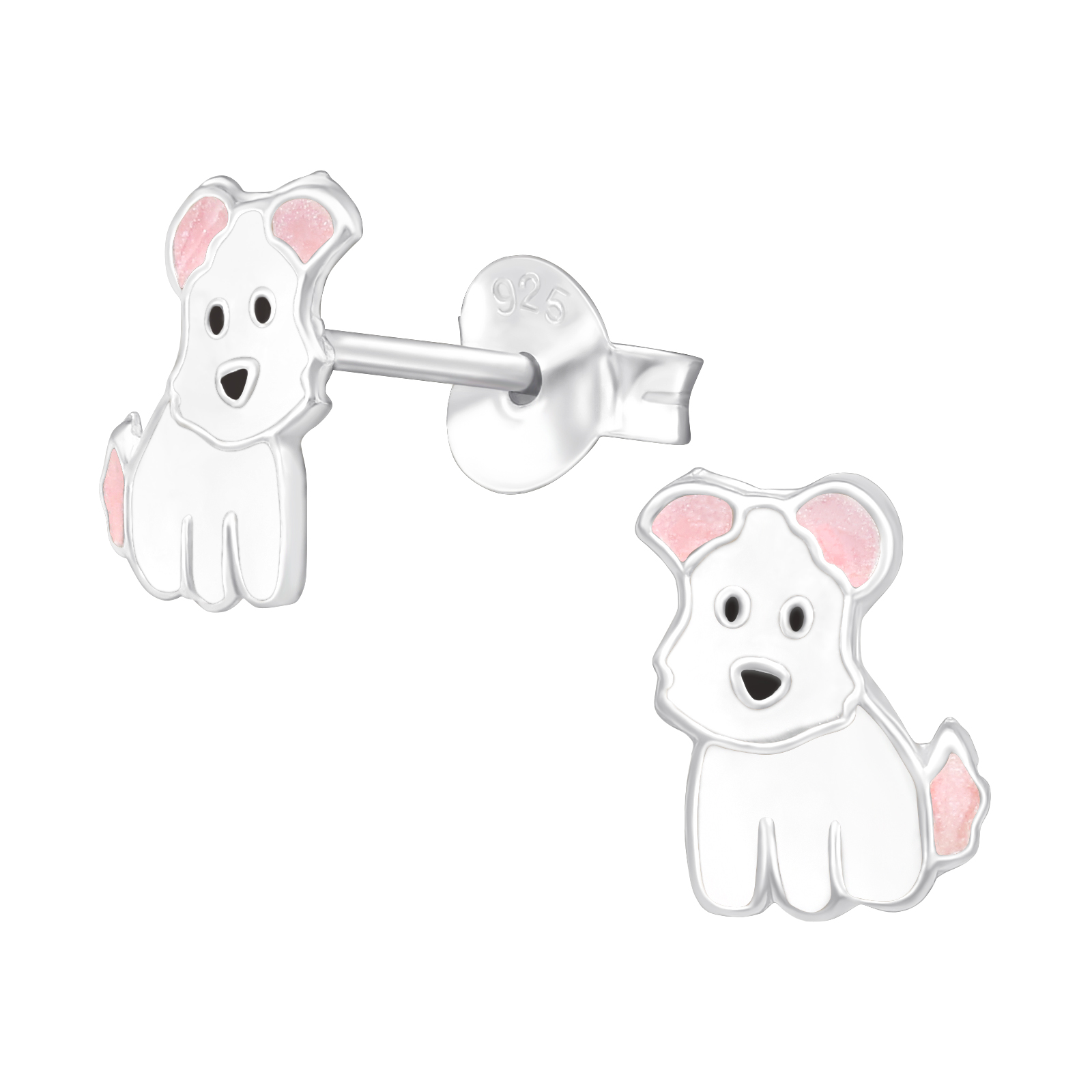 Puppyhond zilveren oorstekers 8 mm kind | PCJW49591