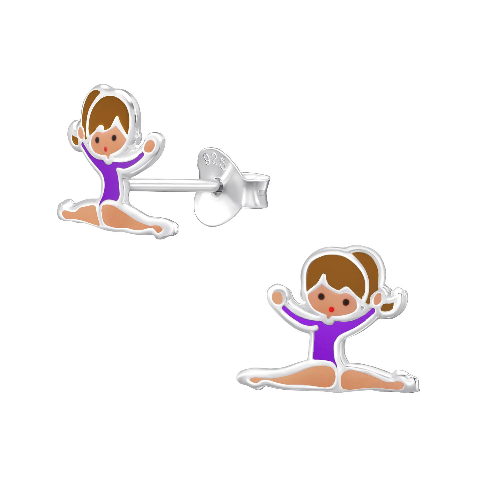 Gymnastiekmeisje zilveren oorstekers 10 mm kind | PCJW49938