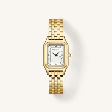 Ivy White Black Roman numbers Steel Strap Gold