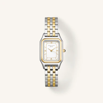 Ivy White Gold Roman numbers Steel Strap Duotone