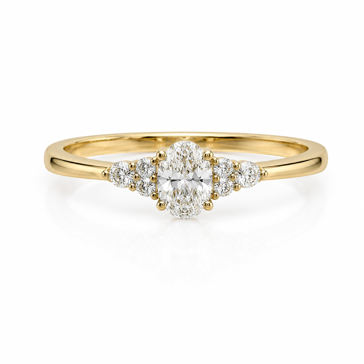 Ovale ring met labgrown diamanten 