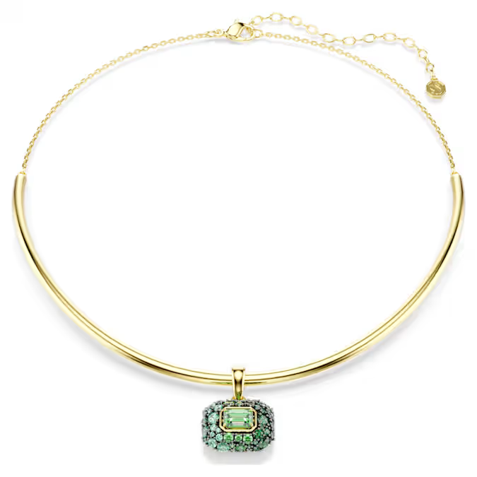 Met zijn sierlijke silhouet en hypnotiserende motief is deze Sublima-choker zowel elegant als verleidelijk. Omarm het verloop van harmonieuze groentinten en draag hem samen met de bijpassende oorbellen of ring als een fascinerende set. De Sublima-sieraden zijn ge&iuml;nspireerd door de eb en vloed van de natuur en zorgen voor een magisch effect dat in elk product tot leven komt door organische vormen en beeldschone precisieslijpvormen.

