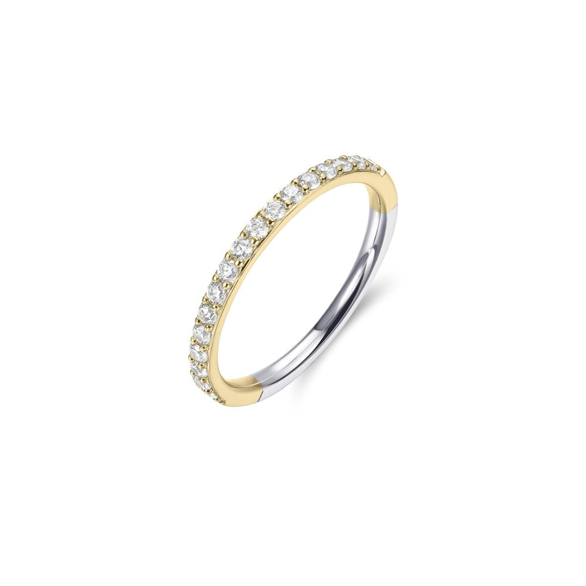 Gisser zilver vergulde ring pav&eacute; gezet met zirkonia R066Y-54