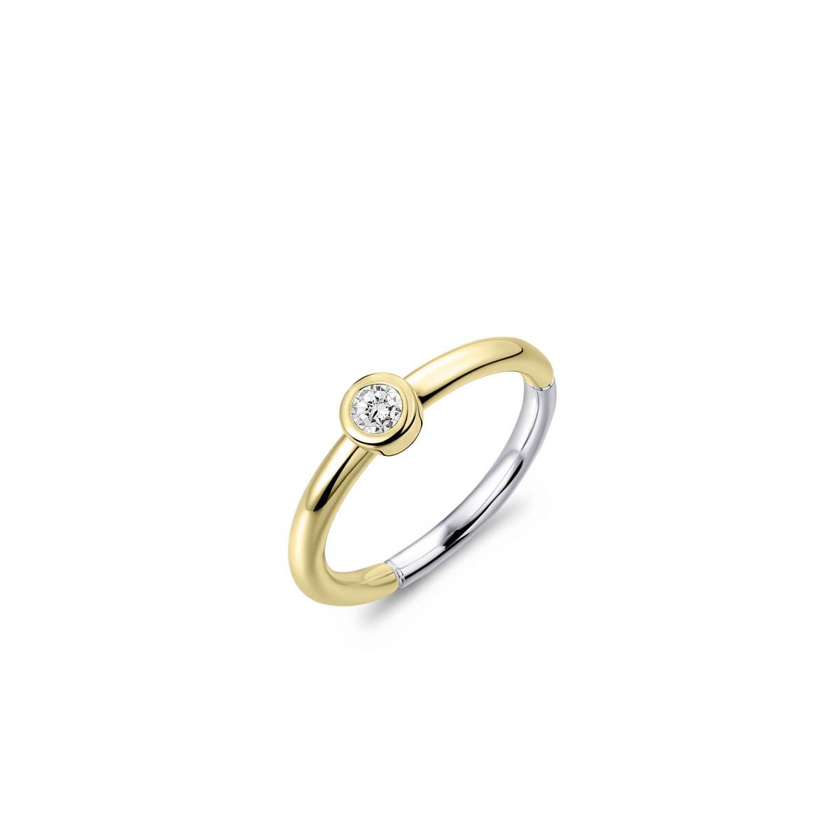 Gisser zilver vergulde ring met zirkonia R373Y-56