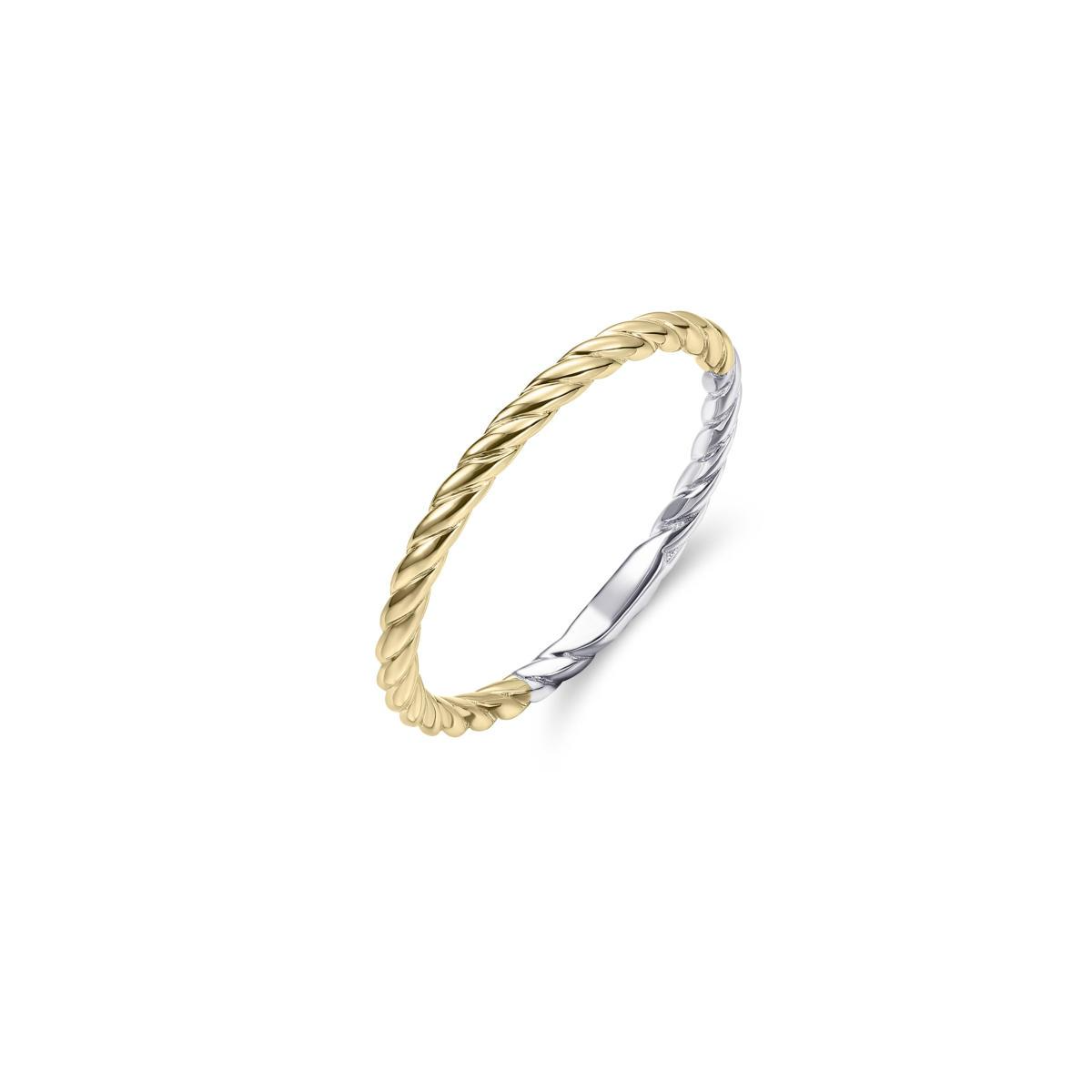 Gisser zilver vergulde ring gedraaid R432Y-54