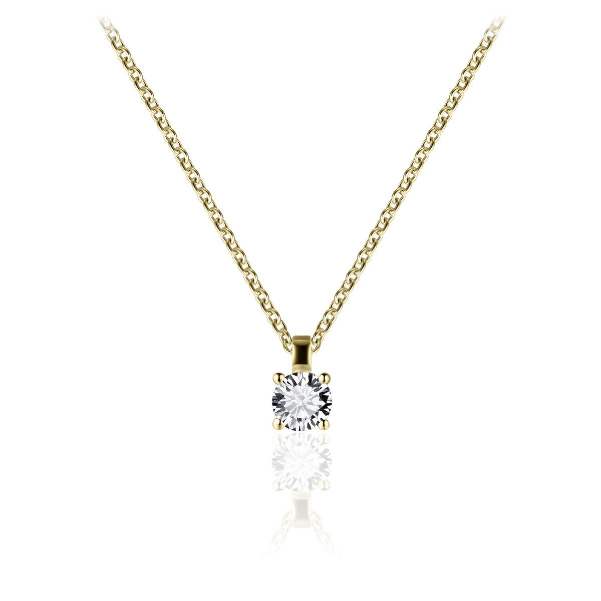 Gisser zilver verguld collier met zirkonia N1060/5Y