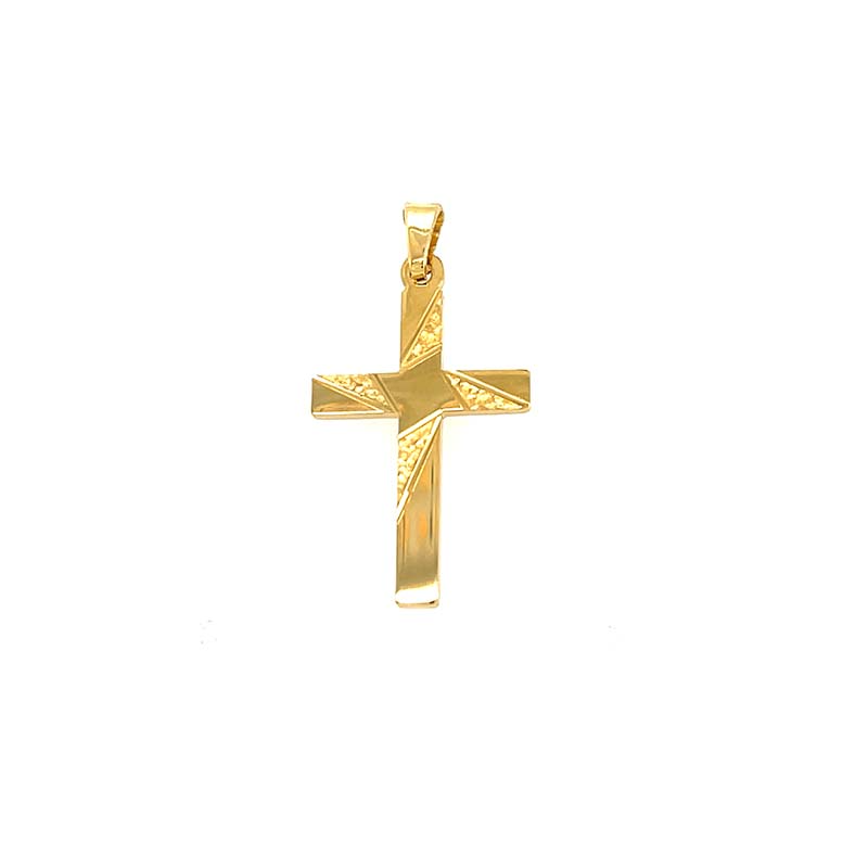 Entdecken Sie unseren TRENDY me Kreuzanh&auml;nger, Modellnummer 5-216245-001. Dieser Schmuck aus vergoldetem 925er Sterlingsilber kombiniert polierte und strukturierte Oberfl&auml;chen mit einem diamantenen Akzent. Perfekt als stilvolles Highlight auf einer schlichten Kette, um Ihr Outfit zu veredeln und Ihren pers&ouml;nlichen Stil auszudr&uuml;cken.