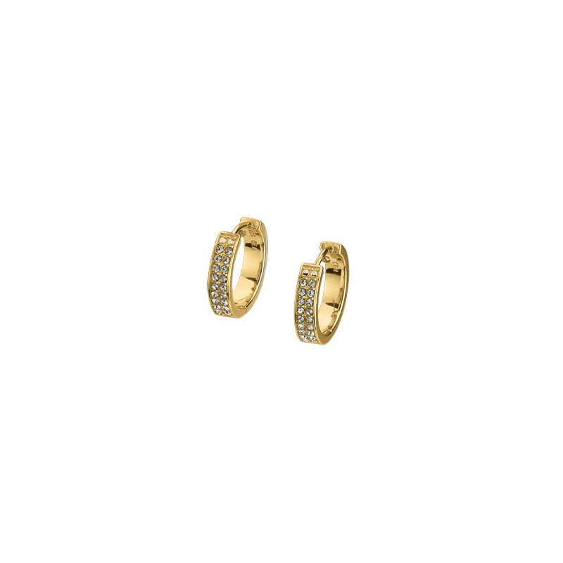 Die Scharniercreolen 925 gelb Zirkonia goldplatt. mit einem Durchmesser von 15 mm (Modellnummer: 5-215987-001) sind elegante Creolen aus vergoldetem Sterlingsilber, verziert mit funkelnden Zirkoniasteinen. Perfekt f&uuml;r den Alltag oder besondere Anl&auml;sse. Tragen Sie die Ohrringe mit hochgesteckten Haaren oder einem eleganten Pferdeschwanz, um ihre Sch&ouml;nheit zu betonen.