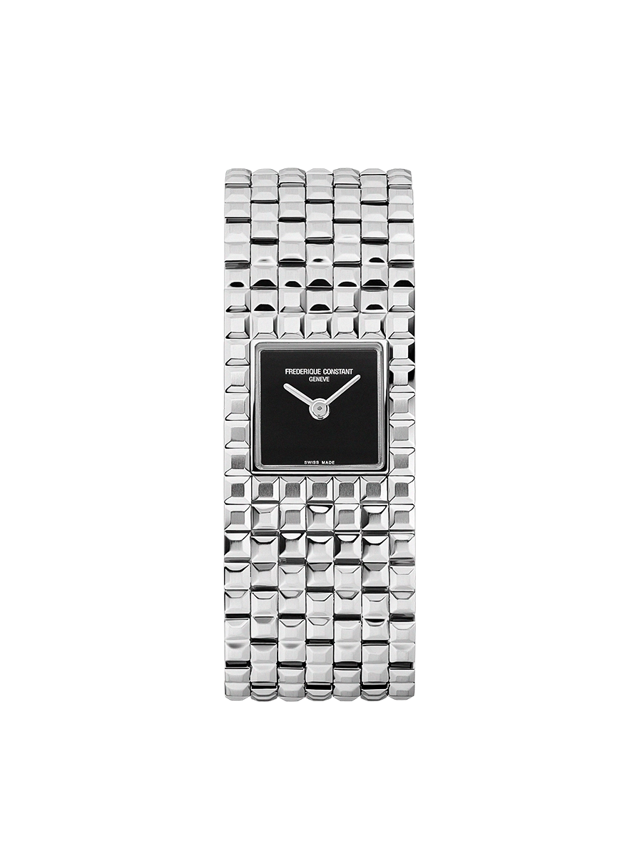 De Frederique Constant Classics Manchette FC-200ONB1MC6B heeft een elegante zilverkleurige vierkante kast van roestvrij staal, een stijlvolle zwarte wijzerplaat en duurzame saffierglas. Met een Zwitserse quartz-beweging en waterbestendigheid van niveau 3. Perfect voor formele gelegenheden, draag dit horloge om je pols voor een klassieke en verfijnde uitstraling. 