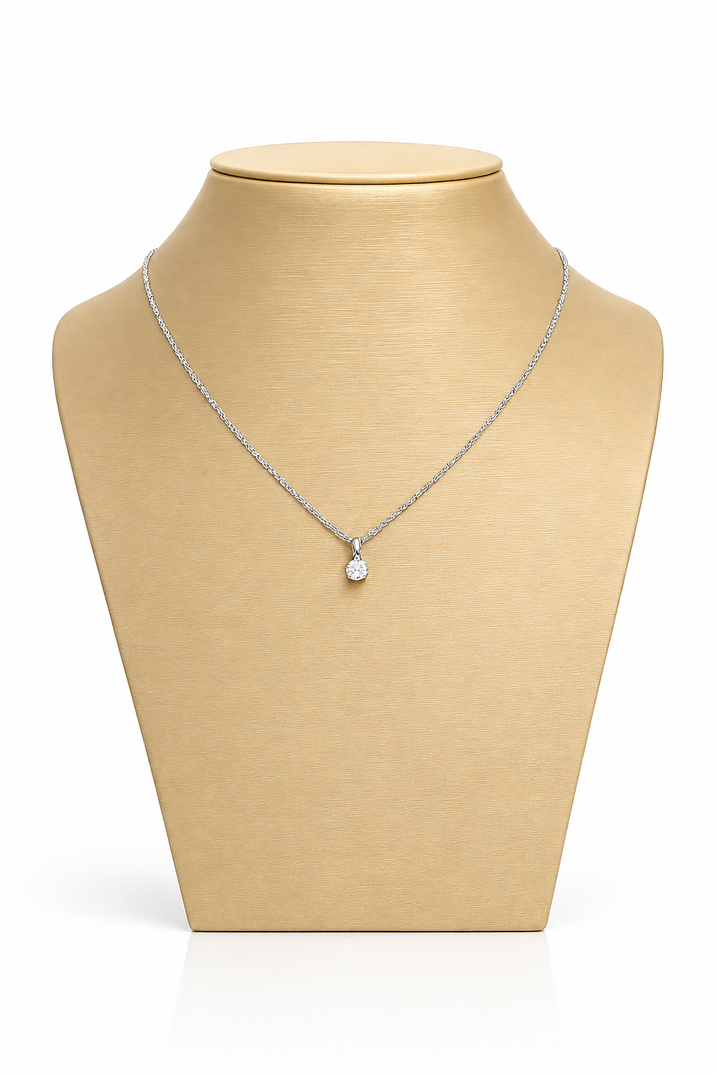 14 karaat witgouden anker collier 42 cm met diamant hanger 0,10 ct H/SI