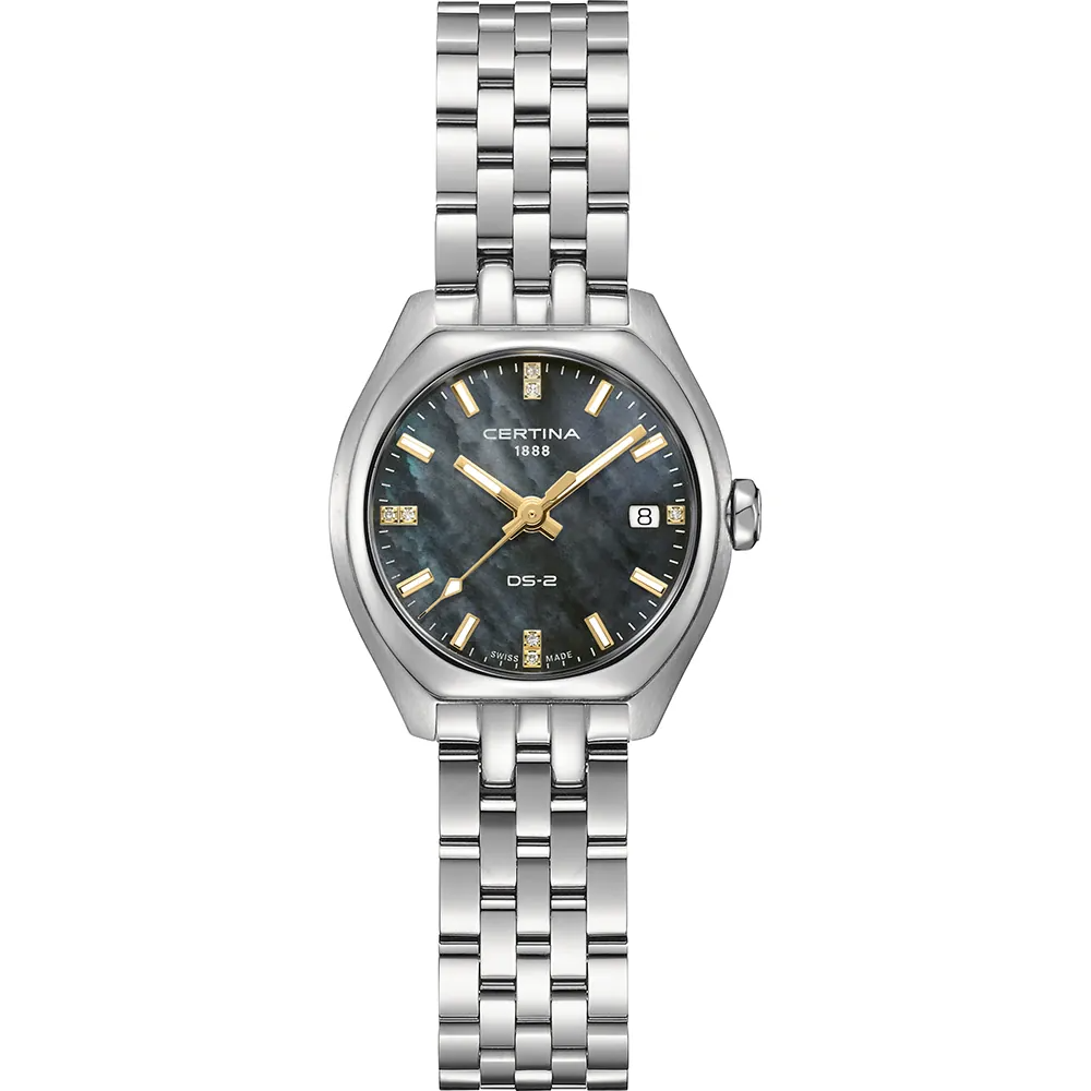 Dit Certina horloge heeft een kast gemaakt van Roestvrijstaal met een diameter van 28 mm en is voorzien van een Roestvrijstaal band. In de kast bevindt zich een ETA kwaliteitsuurwerk en is afgewerkt met Enkelvoudig ontspiegeld saffierglasglas.
Het horloge is 10ATM. Dit betekent dat het horloge geschikt is om mee te zwemmen.