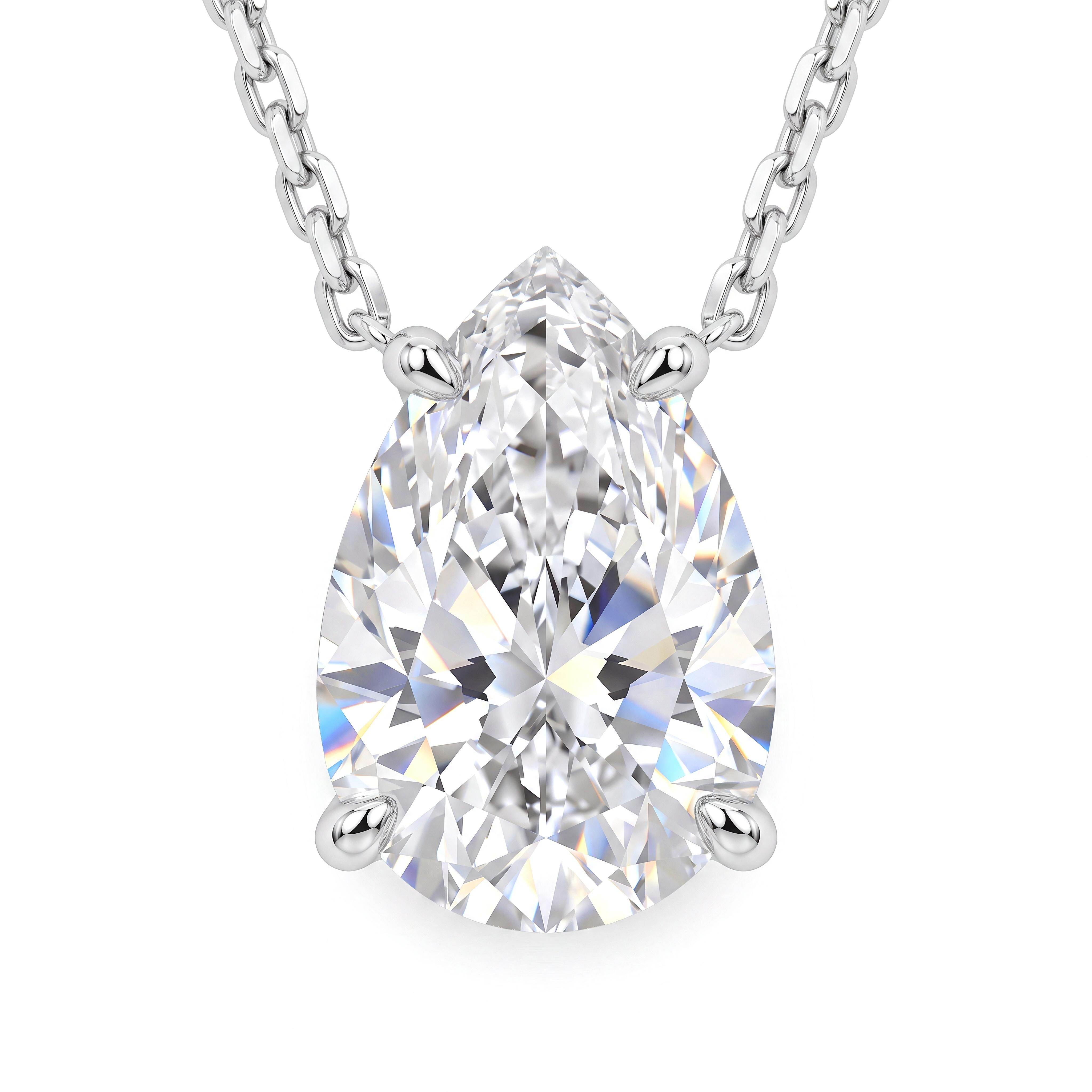 Klassiek en tijdloos 18 karaat witgouden solitaire collier met een schitterende perenvormige (pear shape) diamant van 1.0 caraat. De ketting is flexibel te dragen op 45 cm en 50 cm. Inclusief officieel IGI diamanten certificaat. Bekijk en bewonder dit stijlvolle collier bij Juwelier Rijk in Amsterdam.